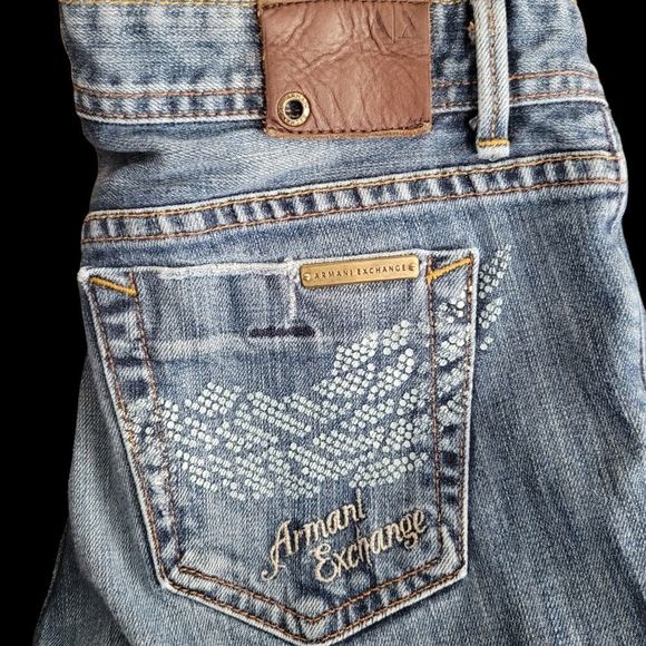 2s Armani Exchange womens low rise bootcut jeans - Picture 2 of 4